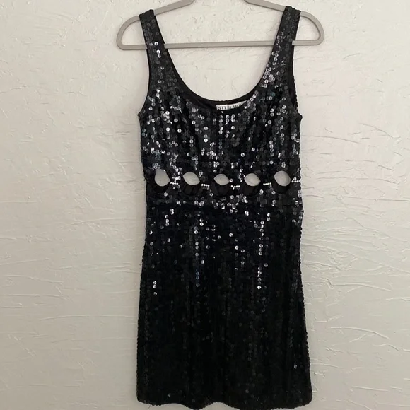 Niteline Della Roufogali black sequin dress